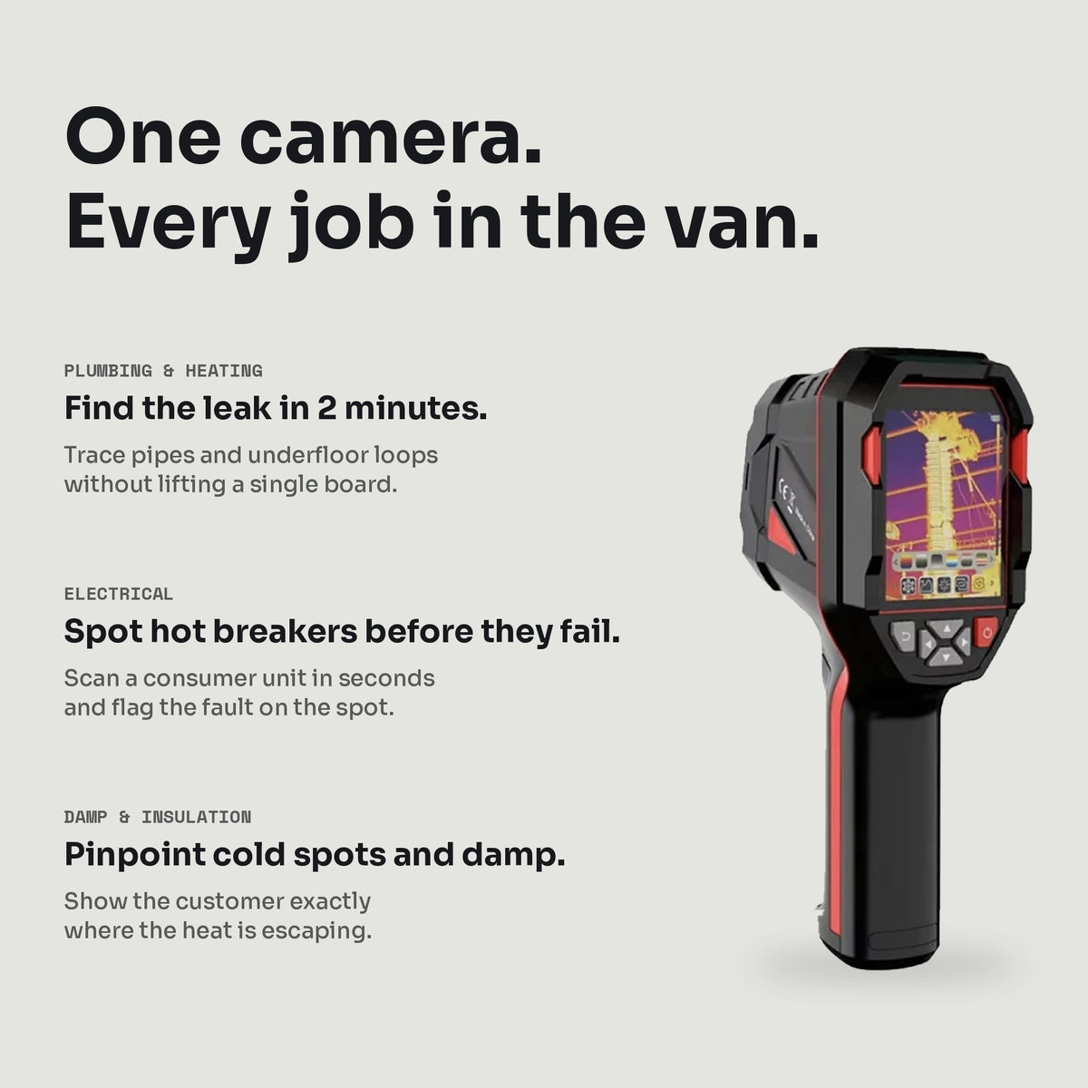 TEPPY ULTRA thermal camera uses: boilers, engines, industrial equipment